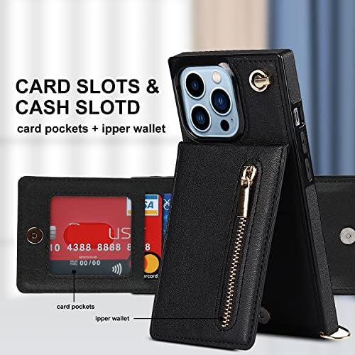 SZHAIYU kožna torbica za novčanik za iPhone 14 Pro Max Crossbody futrolu sa trakom držač kreditne kartice 6.7 preklopni poklopac sa