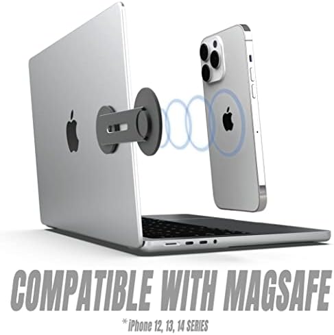 Iconit Continuity Flip iPhone nosač za Laptop - Slim magnetni držač telefona se okreće za 180° za laptopove i monitore - Podesiva