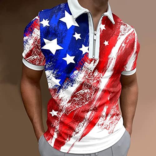 HDDK 4. srpnja muns casual polo majice, ljetni kratki rukav zatvarač kratkih rukava na vrhu američke zastave Patriotsko golf majica