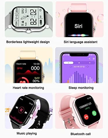 Pametni satovi za žene i muškarce, 1.7inch IPS Nadgledanje zdravlja sa cijelim dodirom Daljinski upravljač Smant, Smart Watch za Android