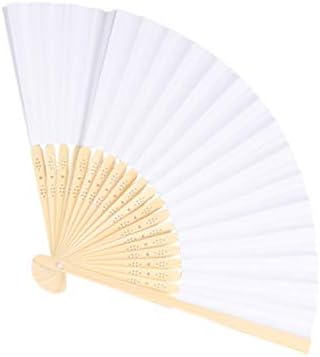 Nuobesty japanski dekor 4pcs bijeli papir sklopivi ventilatori za ruke ventilatori vjenčani zabava favorira poklon djede DIY Craft