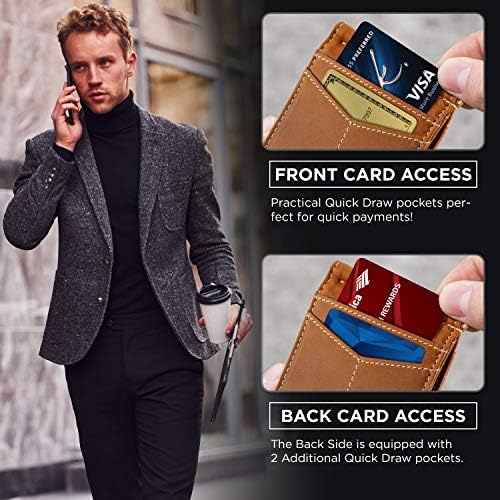 SERMAN marke RFID Blokiranje novčanika Slim Bifold-minimalistički prednji džepni novčanici od prave kože za muškarce s poklonom za