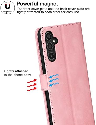 Eastcoo Flip novčanik slučaj za Samsung Galaxy A54 5G, [3 slota za kartice] [Stand funkcija] PU Koža Shockproof zaštitni poklopac Slučaj za Samsung Galaxy A54 5G, Pink