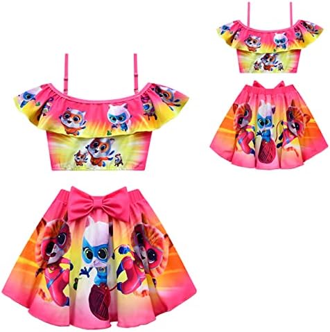 Funteks Toddler Baby Girls Bathing Suice Dvo komad kupaći kostim Bikini Ljetna plaža Nosite kupaće kostime 3-10 godina
