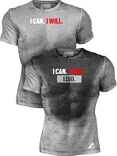 Actizio Muška košulja za vježbanje znojenje aktivirana motivacijska vježba teretanu vlagu Wicking Fitness - Burpree King