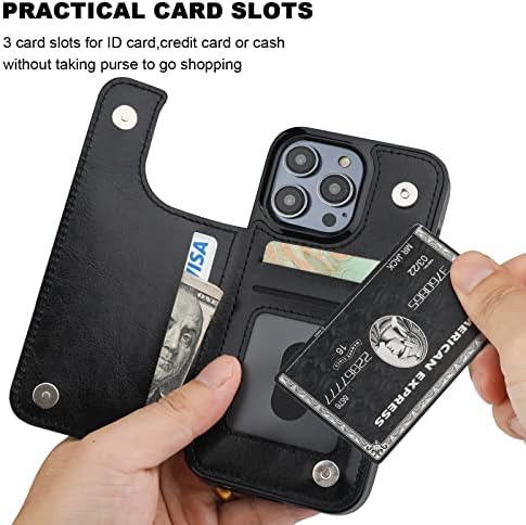 Onetop kompatibilan sa futrolom za iPhone 14 Pro novčanik sa držačem za kartice, kućištem za utore za kartice od PU kože, dvostrukom