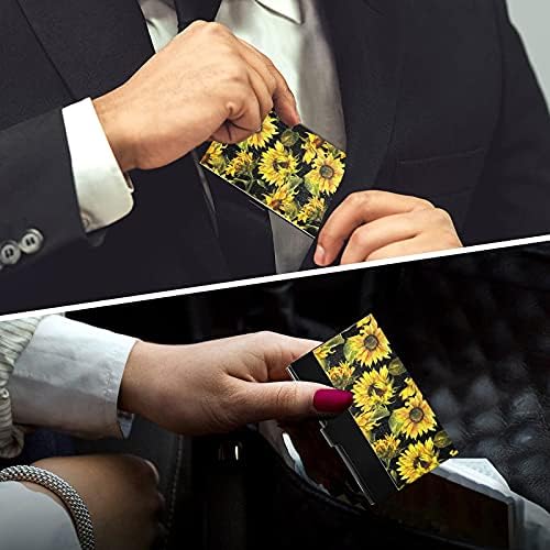 Akvarelni Suncokreti držač vizitkarte za žene i muškarce torbica za držač vizitkarte sa kožnom kreditnom karticom lična kartica Organizator