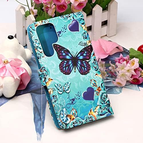 IMEIKONST Samsung Galaxy S23 Ultra Case tylish Colorful Painted PU Leather Wallet Flip držač kartice stalak za knjige stil Magnetic Cover kompatibilan sa Samsung Galaxy S23 Ultra Love Butterfly YB3