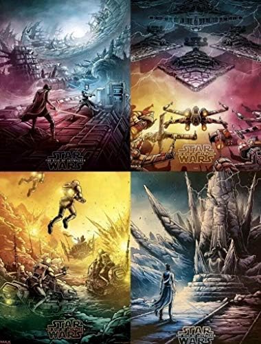 Star Wars Raspon Skywalker Originalni filmski poster - Set od 4 IMAX SET AMC 2019