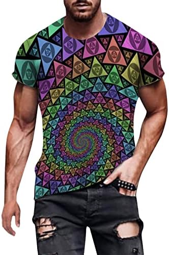 XXBR grafički majice kratkih rukava za muške, ljeto 3D zidna košulja za zid Slim Fit Ležerne hipster tees vrhovi