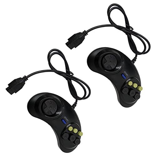 XIAMI 2kom kontroler igre sa 6 dugmadi za Sega Genesis Crni udoban hvat