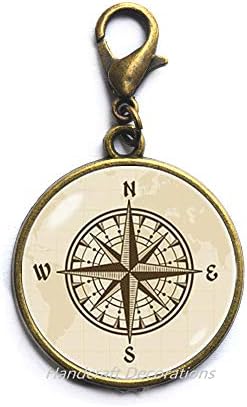 RUKAFRAKSECORATIONS COMPASS Rose patent zatvarač Povucite poklon Kompas za nakit Putnik poklon Kompas za poklon jastog kopča Avantura