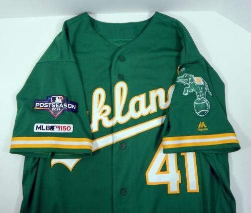 2019 Oakland kao atletika Al Pedrique 41 Igra Polovna Kelly Green Jersey 150 PS P - Igra Polovni MLB dresovi