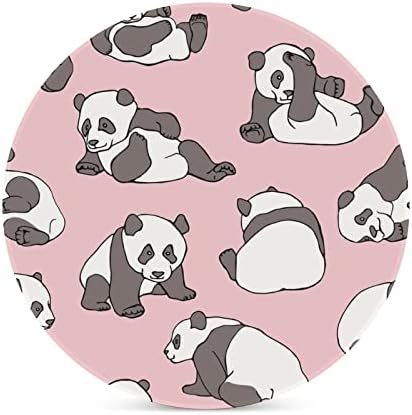 Panda ružičasti uzorak tiskane keramičke podmetačice slatke za piće upijajuća držača čaša za uredsku dnevnu sobu kuhinju