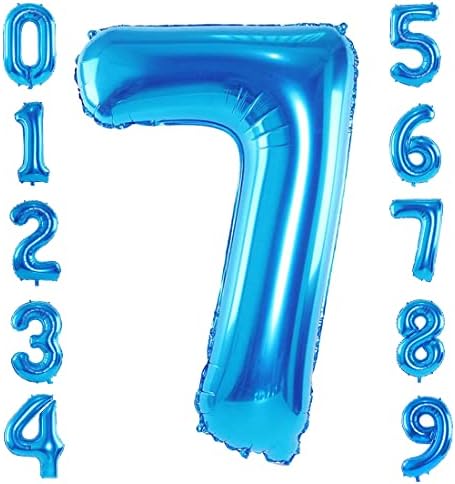 Broj 7 Balon plavi, broj 7 Balon 40 inča za 7. rođendan zabavu