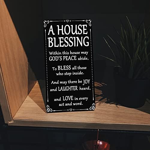 House Warming Pokloni Novi home Pokloni za dom Žene Bože blagoslovi Naš kućni znak Christian Ova kuća Zidni dekor Viseća ostava Sign Neasing Plaket Housewarming Poklon Dobrodošli na Porodični natpisi 6x12 inča