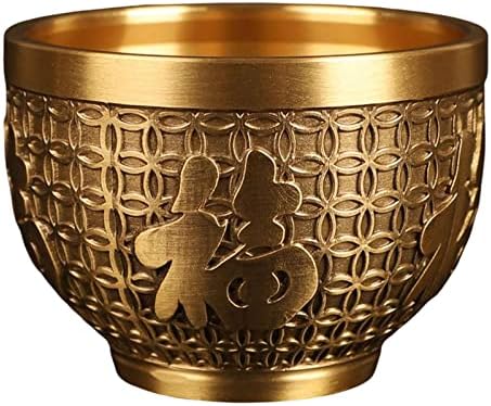 Petsola Brass Fu Bowl, Fortune CarvingsCulpture Uspjeh Ukrasni bogatstvo Sretno Desktop Lucky Decor Handcraft Folk Shui Bowl Feng Shui Bowl, Veliki