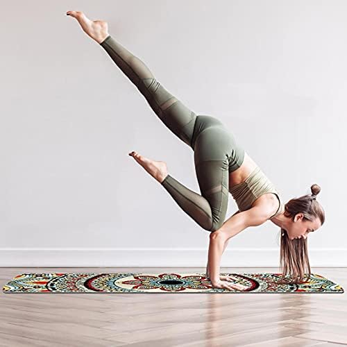 Debela neklizajuća Vježba & amp; fitnes 1/4 prostirka za jogu sa printom psihodelične Kane Mandala za Yoga Pilates & amp ;Vježba fitnesa