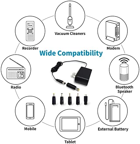 Unificive 6W univerzalni 12V 0,5A AC / DC adapter napajanje napajanjem sa 5 dodataka za odabir adaptera, pogodno za mrežne proizvode, mobilne uređaje i proizvode za kućne uređaje