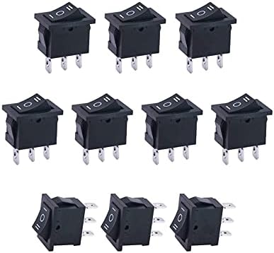 SKXMOD 10pcs AC 250V / 6A, 125V / 10A ON / OFF / na SPDT 3 PIN 3 Pozicija Mini brodovi Rocker prekidači Prekidač