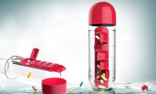 Asobu kombinovani dnevni Organizator kutija za pilule sa bocom za vodu, 20 oz,