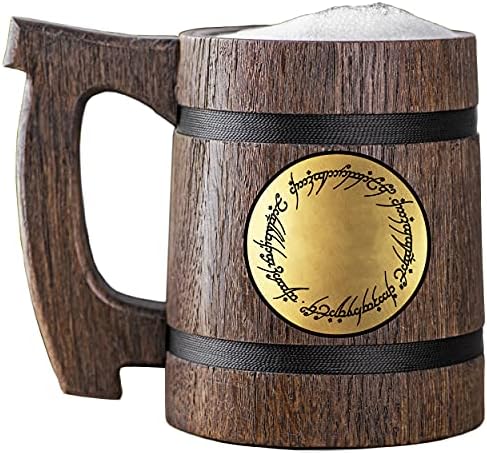 Jedna zvona. GOSPOD POKLONSKE POKLON. Hobbit krig. Personalizirana drvena krigla piva. Inspirirani tenkard. Drveni pivo Steins. Pokloni tankarda piva za njega, poklon za muža # 234 / 0.6l / 22 unce