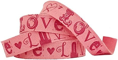 Luck and Luck Pink L O V E Ribbon 1m Craft Ribbon, Party Time Gift Ribbon, Wedding Gift Wrappon, Party Gift Ribbon u 1m dužinama