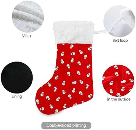 Božićne čarape Mali bijeli snjegovini božićni crveni bijeli plišani manžetni Mercerizirani baršunasti obiteljski odmor personalizirani