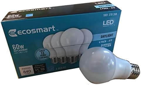 Led tehnologija EcoSmart 60W ekvivalentno dnevno svjetlo A19 Energy Star, LED sijalica sa mogućnošću zatamnjivanja