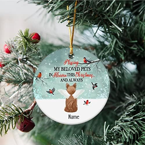 Miss my loved Pets in Heaven Ornament - pas Memorijalni Ornament personalizovan sa imenom - pet Memorijalni poklon za vlasnika kućnih