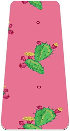 Neklizajuća prostirka za jogu zeleni kaktus cvijet ružičasta vodootporna TPE prostirka za vježbanje Eko prijateljska prostirka za