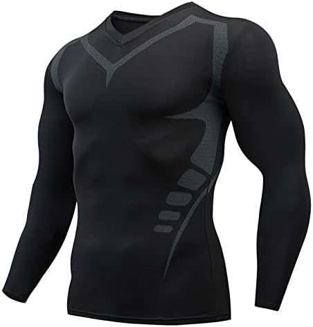 Teške pamučne majice za muškarce Muške fitness dugi rukav koji radi sportska majica muške mišićne atletske teretane kompresije