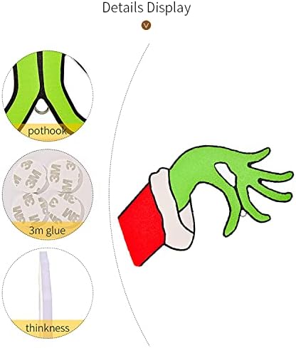 2pcs Božićni viseći ukrasi znaka Drveni lopov Grinch ručna zidna vrata Prednji dekor vješalica za kućne školske kancelarije za odmor