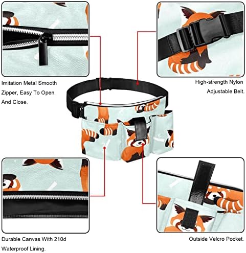 Slatka narančasta panda bambusova alat torbice džepovi za torbe za torbe za torbe za stolara, građevinski, majica i električara