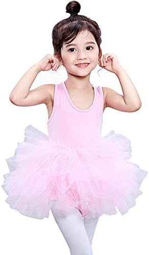 Haxico Little Girls s dugim rukavima Tutu Leotard suknja Fluffy 4-slojevi baletne plesne haljine, gimnastika i balet 2-8 godina