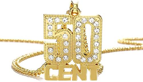 HUITIAN INTL zlatni lanac sa ogrlicama od 50 centi za muškarce žene, nakit od Štrasa od nerđajućeg čelika, lanci repera ledeni privesci