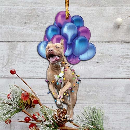 Higge Life samo pitbull s balonima, pitbull božićni ukrasi, pitbull pokloni, poklon za ljubitelje pitbull 2021 ukrase božićnog drveća