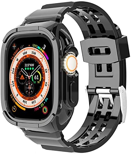 Nxtudy za Apple Watch Ultra bend, roba sa sportskim bend zaštitnim poklopcem za Apple Watch seriju 8 ultra 49mm za muškarce žene crne boje