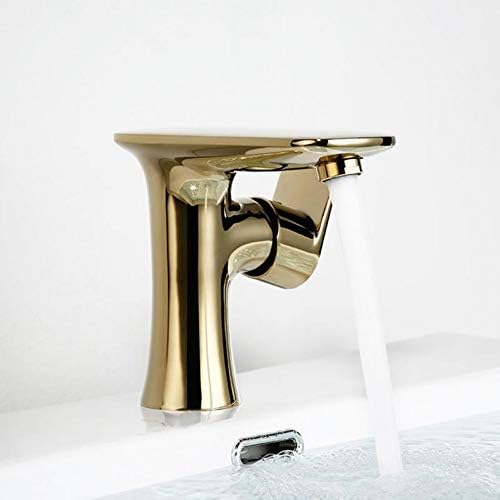 Zlatna / hromirana mesingana kupaonica basena slavina hladna i tople vode miksera za jednu rupu na palubi na montirano kupatilo Dodirnite