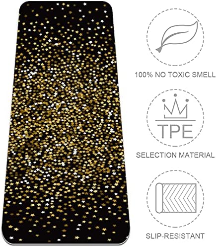 Siebzeh Star Confetti pozadina Premium Thick Yoga Mat Eco Friendly Rubber Health & amp; fitnes non Slip Mat za sve vrste vježbe joge i pilatesa