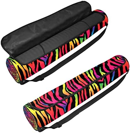 Yoga Mat torba, Rainbow Zebra Print Vježba Yoga Mat Carrier full-Zip Yoga Mat torba za nošenje sa podesivim remenom za žene i muškarce