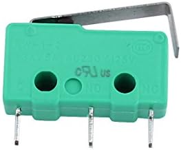 Aexit 5kom Ac250/125V utičnice & dodatna oprema 5A 3 Terminal Momentary 18mm poluga ruka Micro Switch Outlet prekidači zeleni KW12-7S