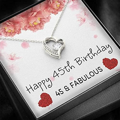 Nakit za poruke, ručno rađena ogrlica - Forever Love ogrlica, 45. rođendan za žensku ogrlicu, 45 fenomenalna ogrlica za njenu 45-godišnjak