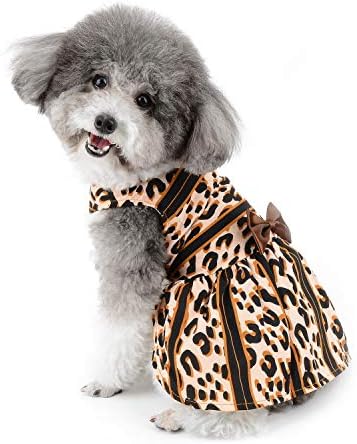 Zunea mali pas djevojka haljina ljetna Leopardova suknja za štene odjeća za kućne ljubimce odjeća za kostime sa mašnom ne elegantna Rođendanska zabava princeza haljina pseći pulover sarafan XS