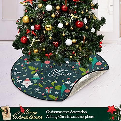 Funny-Božić-uzorak-pozadina Božićna stabla Mat vodootporna stalka za stalku Mat tepih ispod božićnog drveća Pribor za zaštitnika za podne tvrdog drveta 28 inča