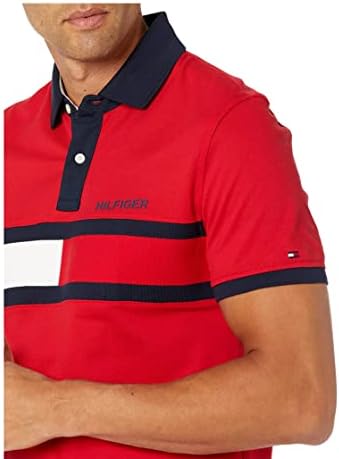 Tommy Hilfiger muški kratki rukav pamuk pamuk zastava polo u prilagođenom fit