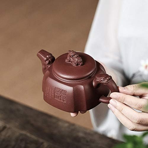 Yixing Zisha lonac ručno izrađen Originalna mina ljubičasta glina Tri zvjezdice Gaozhao slavina zmaj ručka kvadratna čajnik