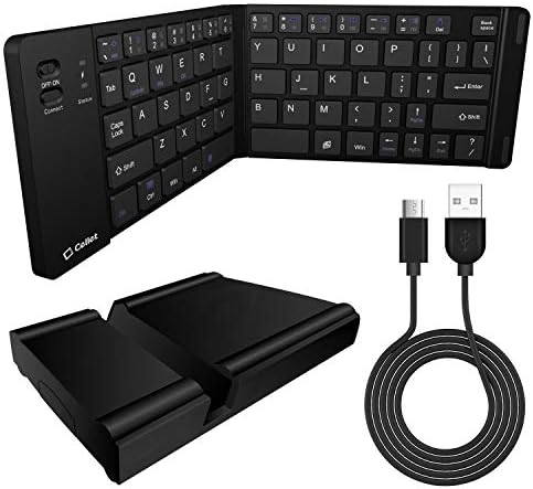 Prijenosna Bluetooth bežična tastatura sa držačem telefona - punjiva sklopiva tastatura - pametni telefon i tablet pune veličine Tastatura