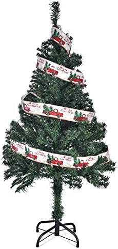 Yescom 4 FT umjetno božićno stablo Xmas ukras Zglobni metalni štand Lako montaža Sklopivi baza W / 200 vrhovi podružnica, za Božićnu zabavu, zelena