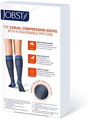 JOBST casual uzorak kompresije čarapa za koljena, zatvoreni prst